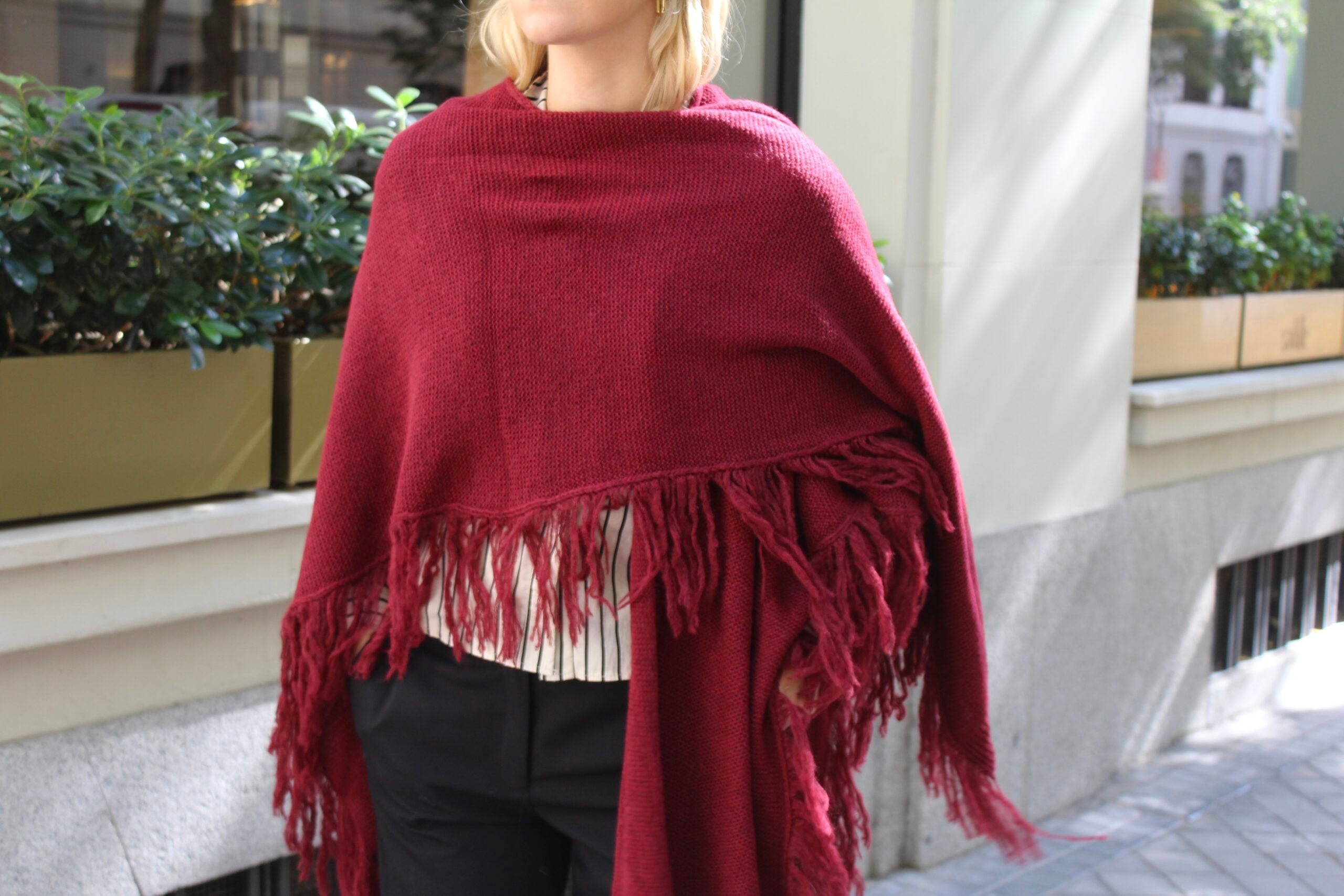 Chal de lana Outlander - Granate