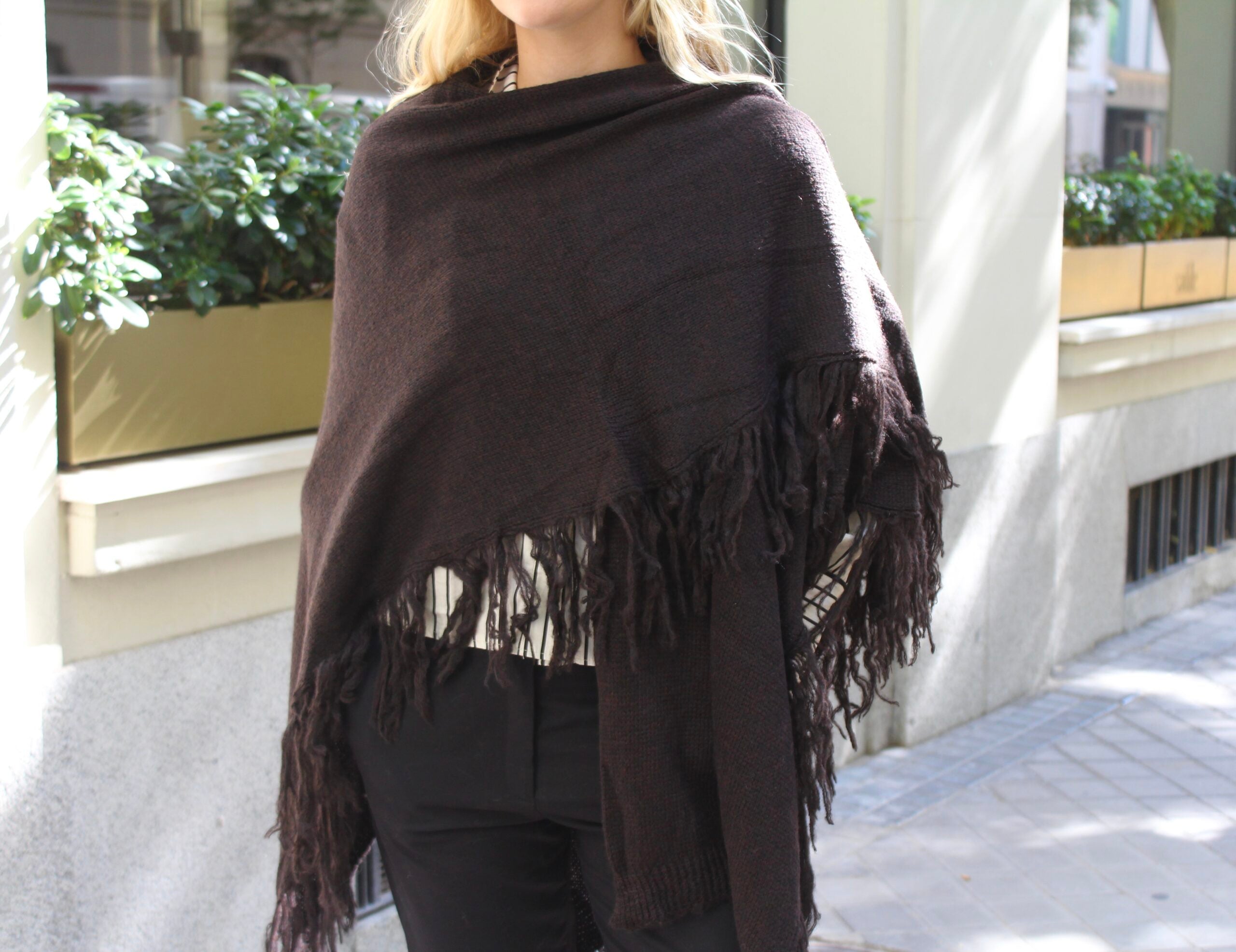 Chal de lana Outlander - Marrón Chocolate