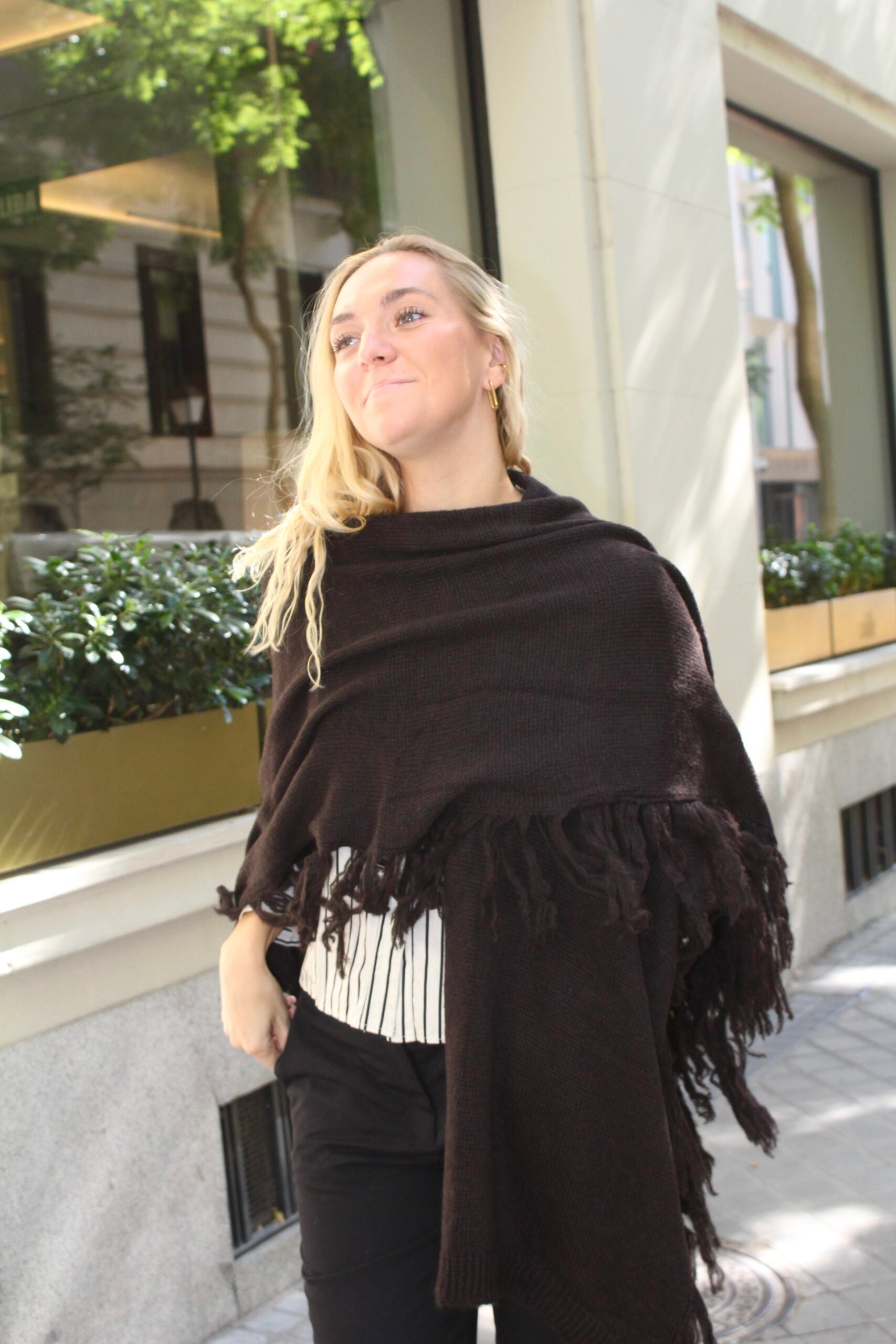 Chal de lana Outlander - Marrón Chocolate