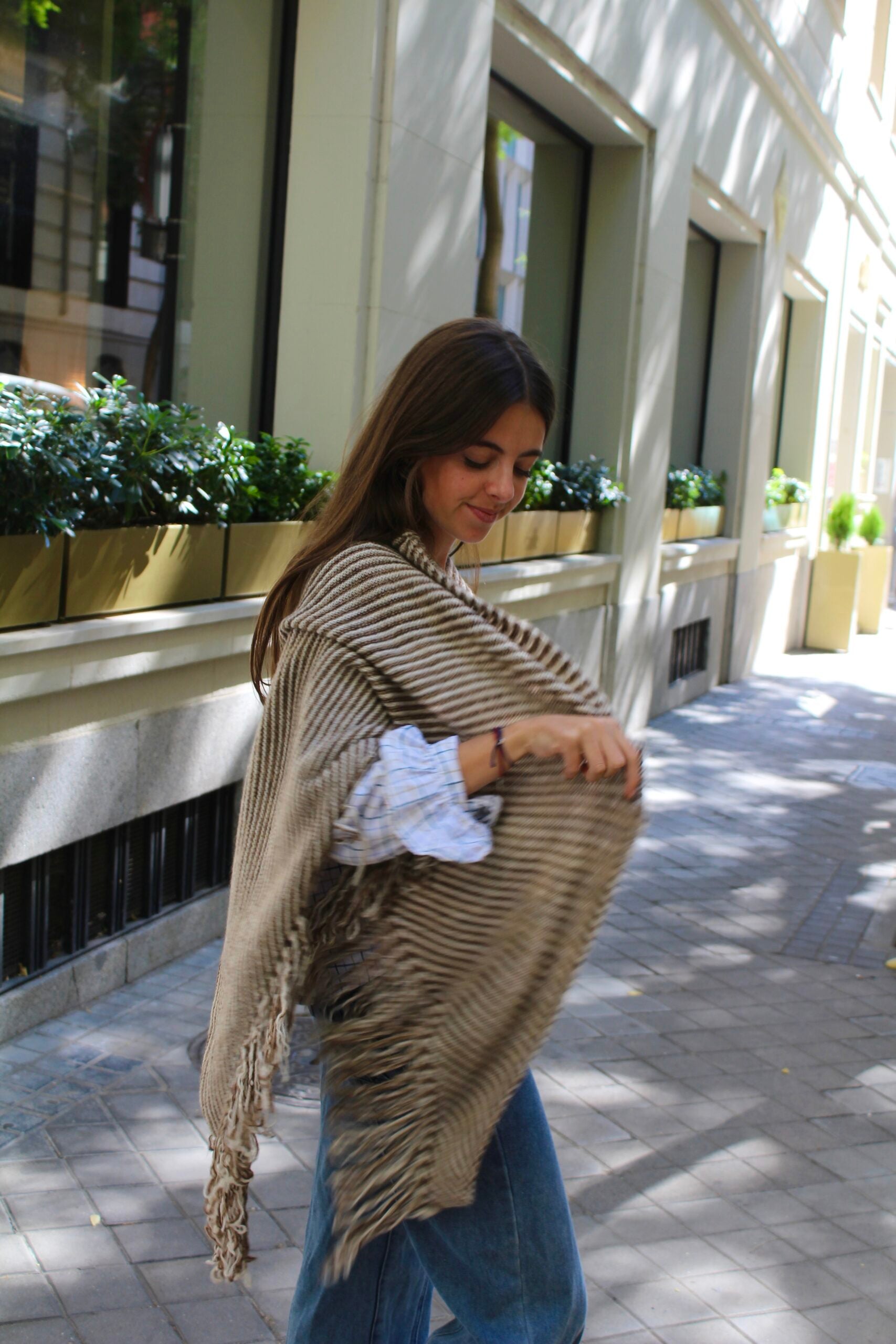 Chal de lana Balmoral - Beige y Marrón