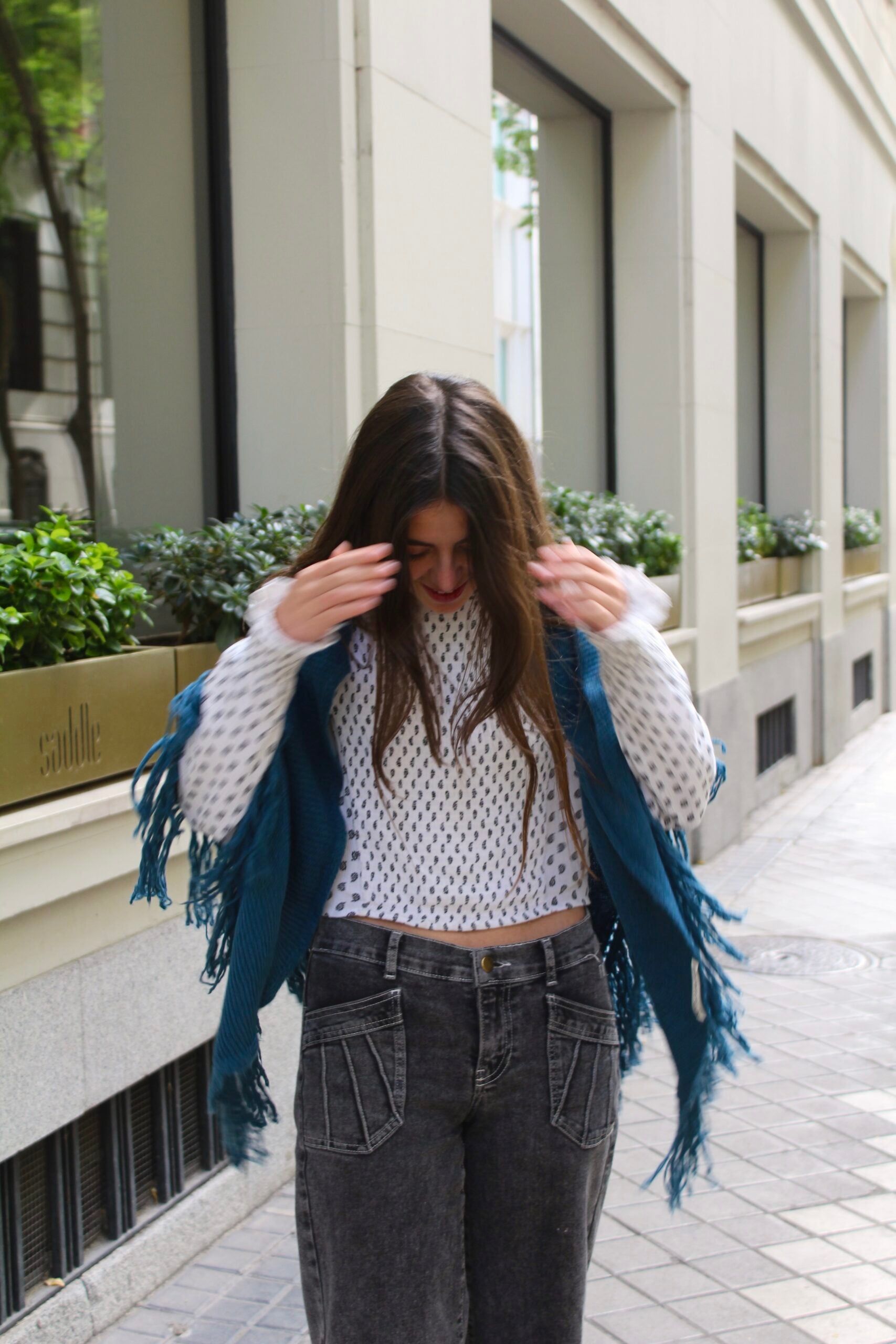 Chal de lana Balmoral - Azul índigo