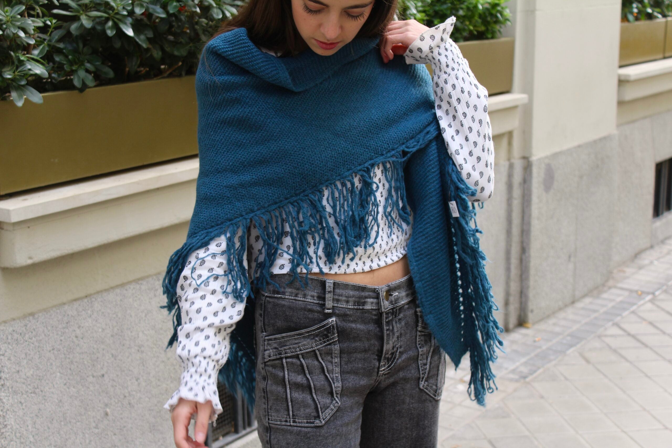 Chal de lana Balmoral - Azul índigo