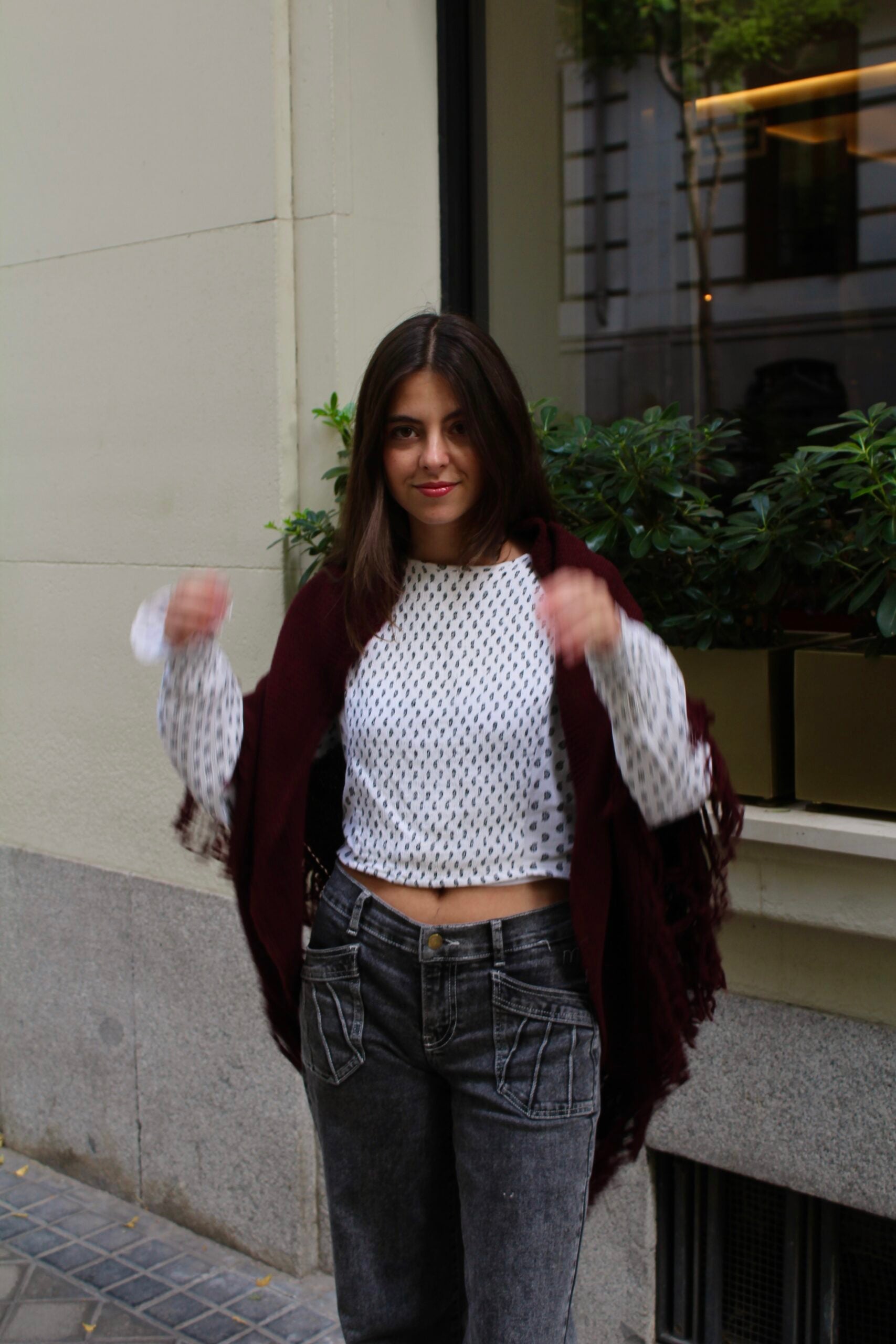 Chal de lana Balmoral - Burdeos