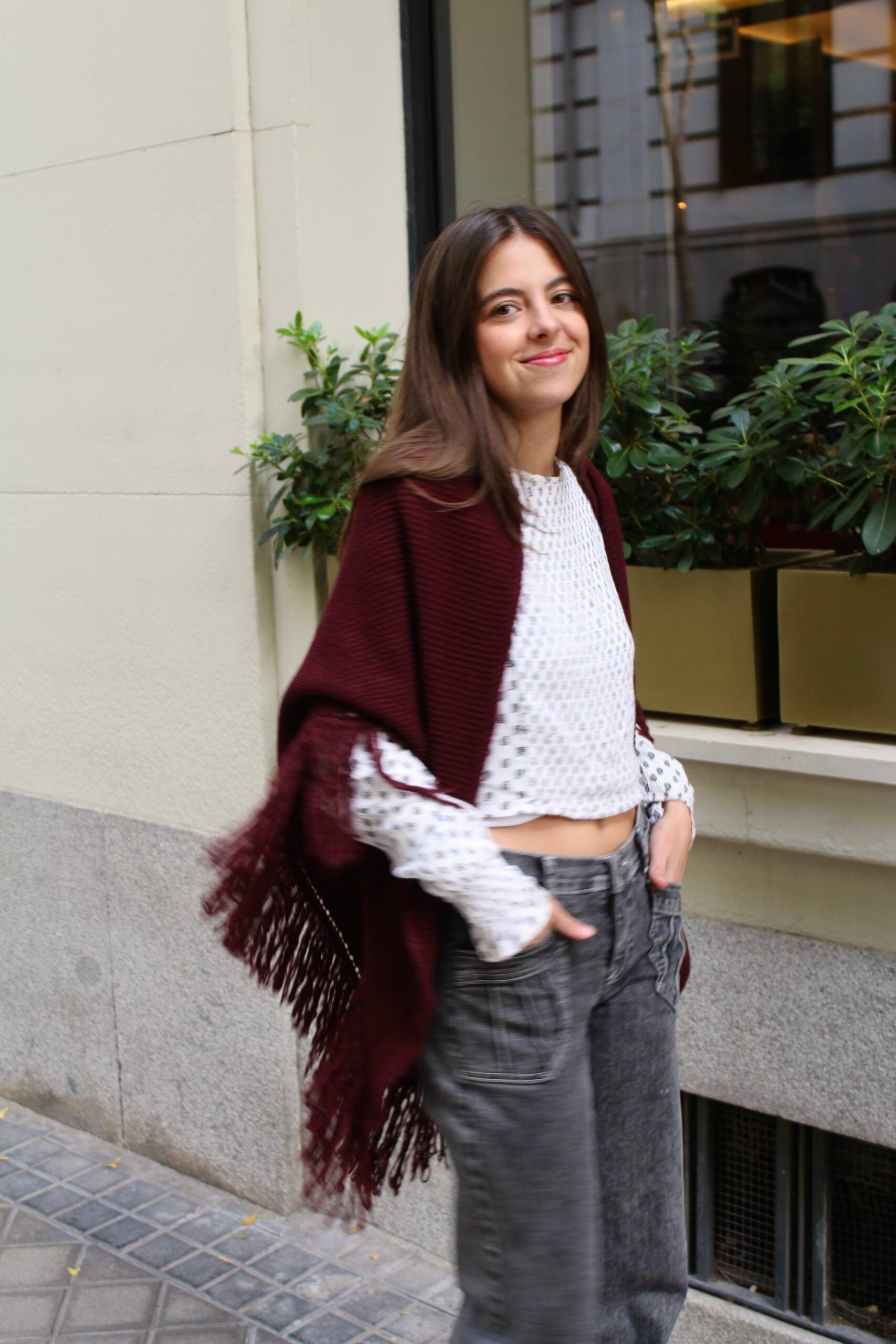 Chal de lana Balmoral - Burdeos