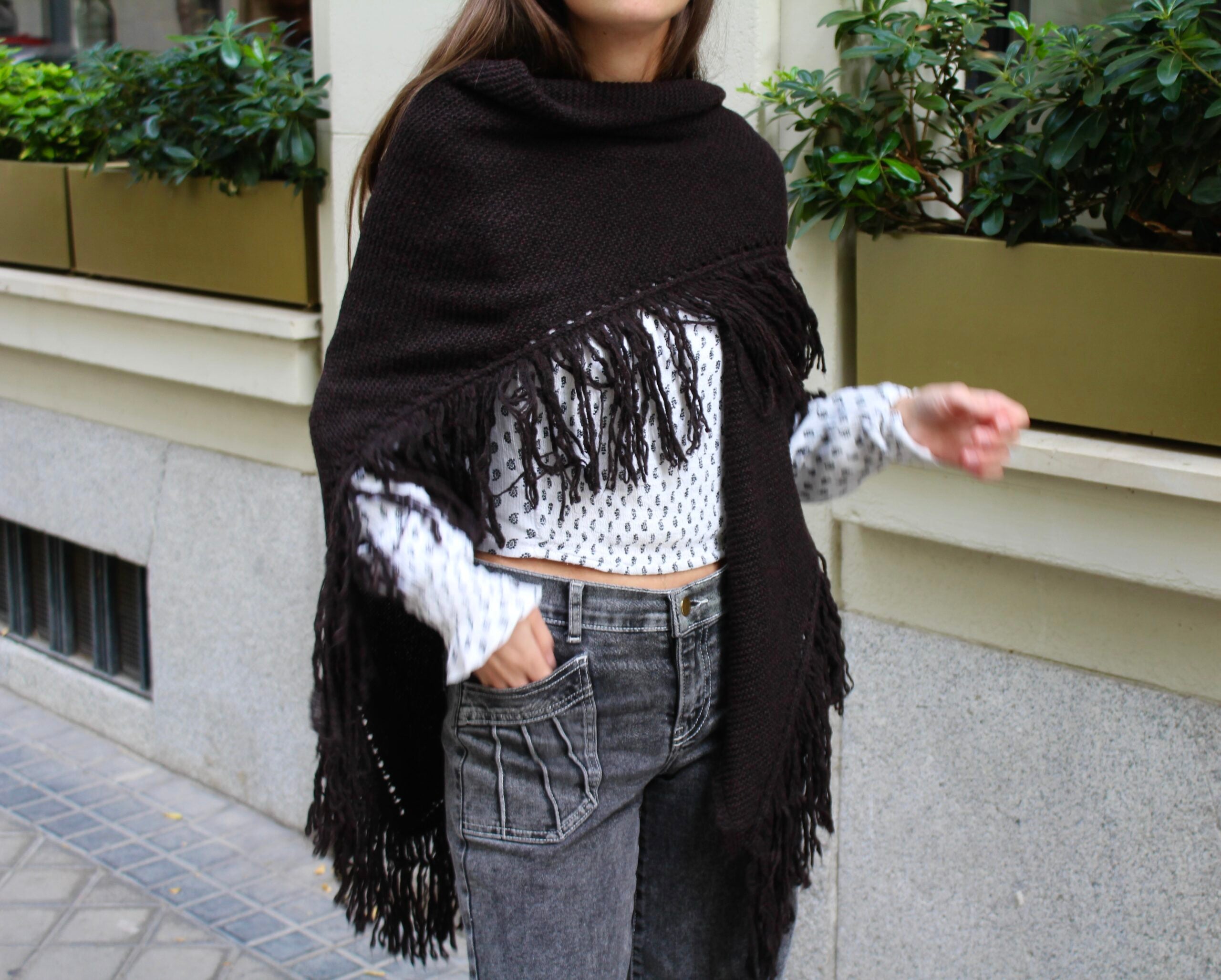 Chal de lana Balmoral - Marrón chocolate