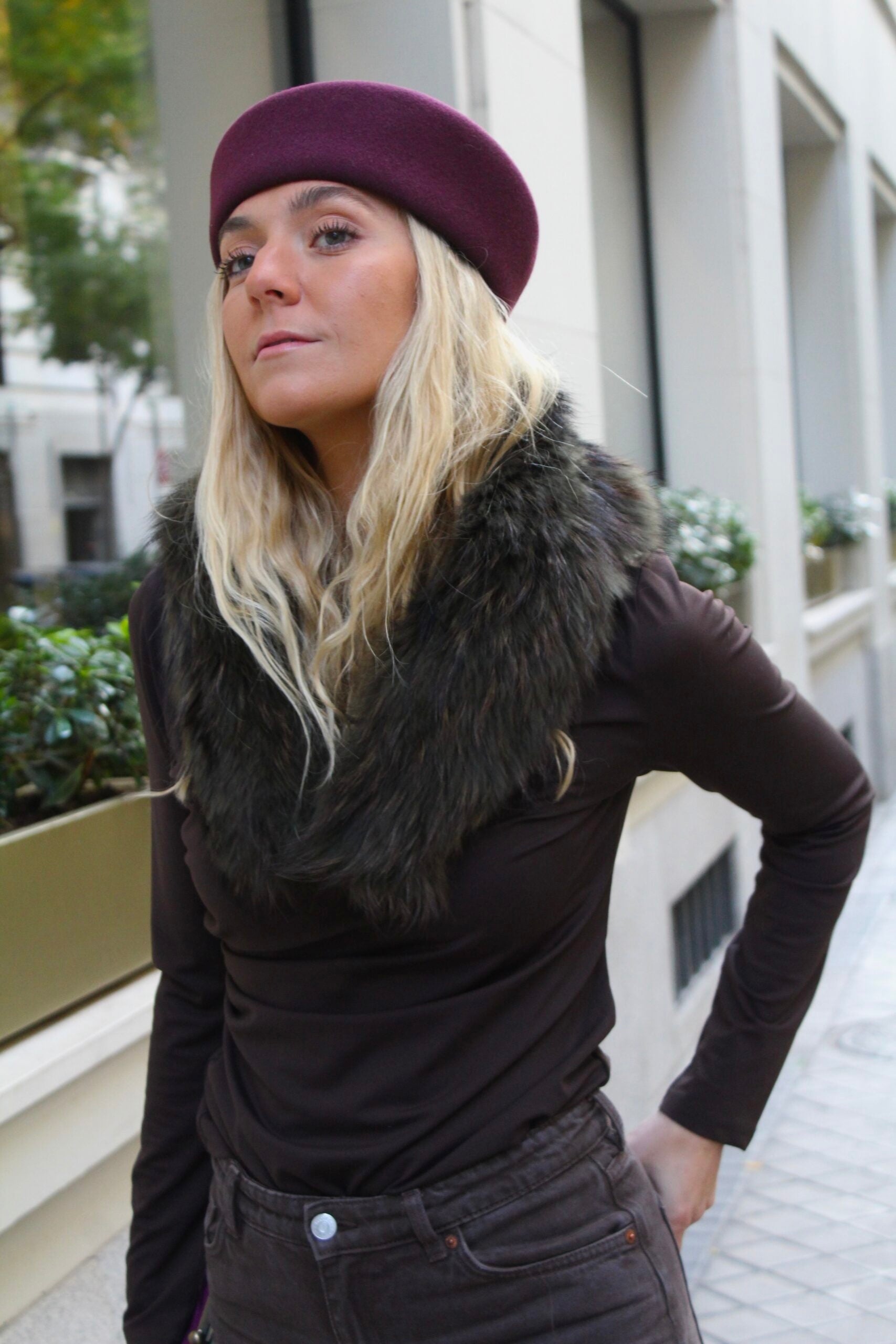 Cuello Verbier de pelo natural de Marmota 100% - Verde Tundra