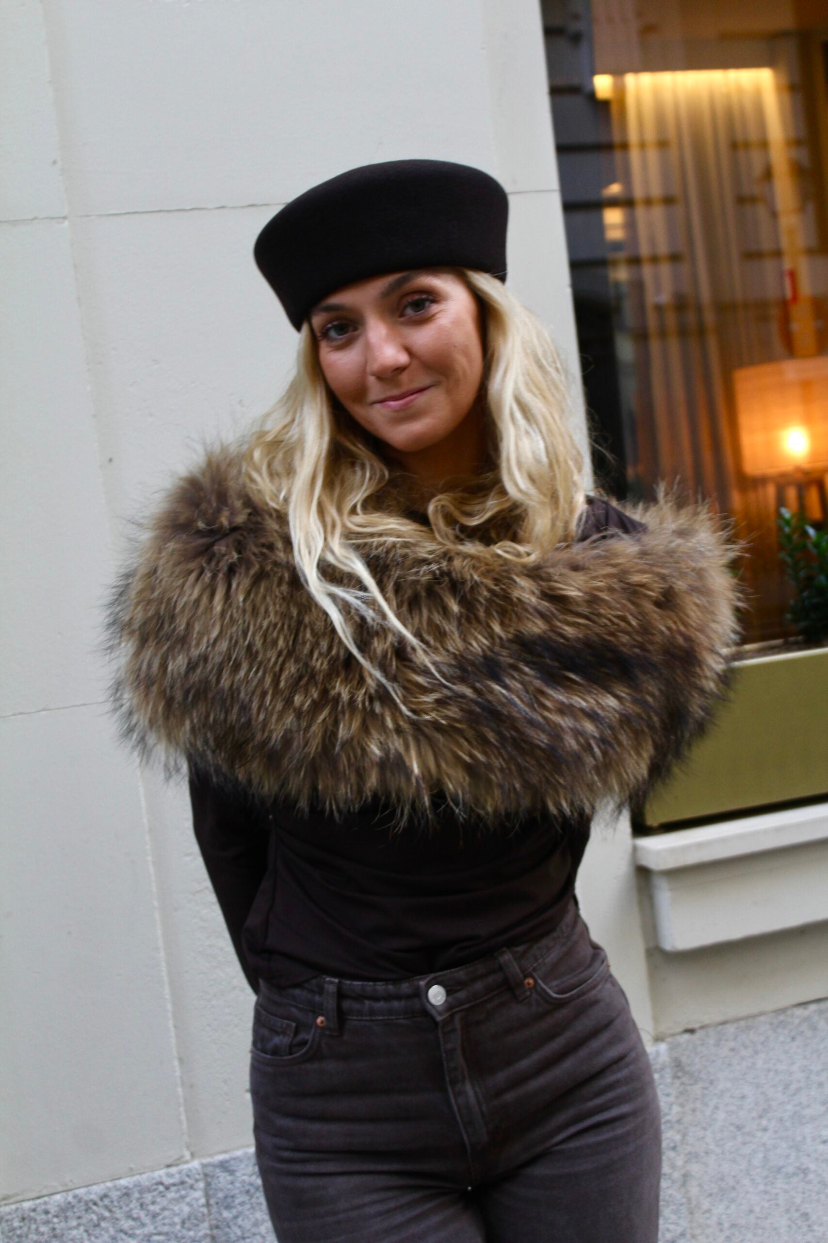 Estola de pelo natural de Marmota 100% - Natural