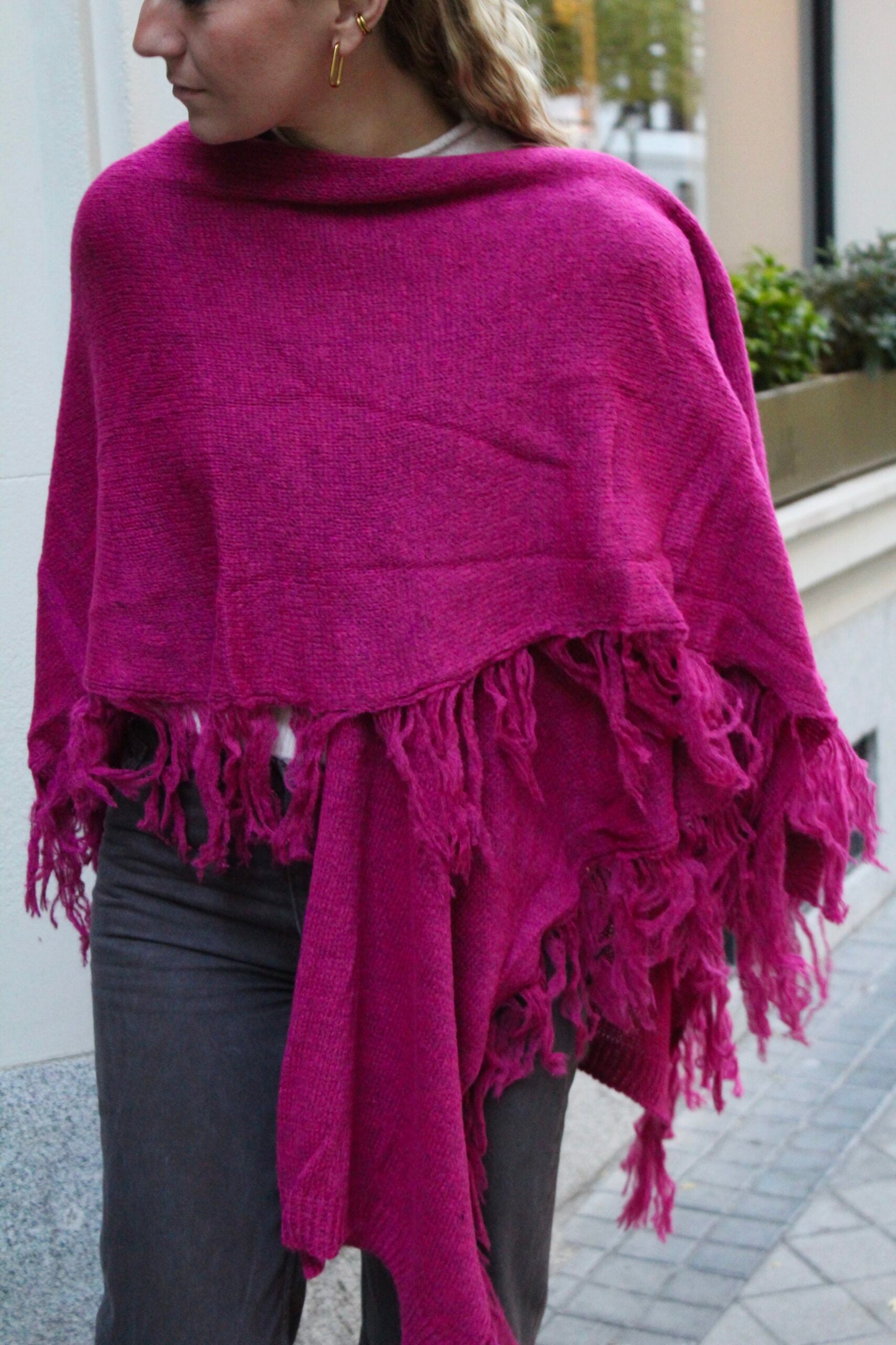 Chal de lana Outlander - Rosa Magenta