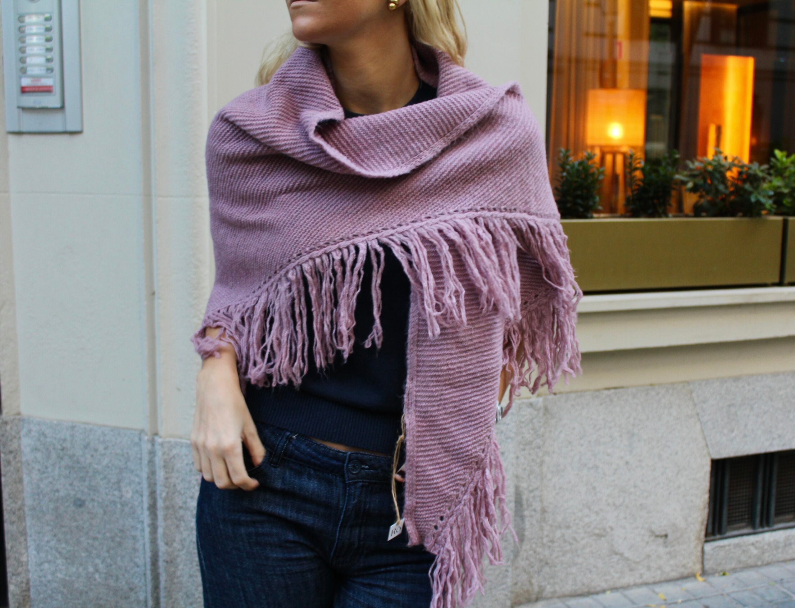 Chal de lana Balmoral - Rosa Malva