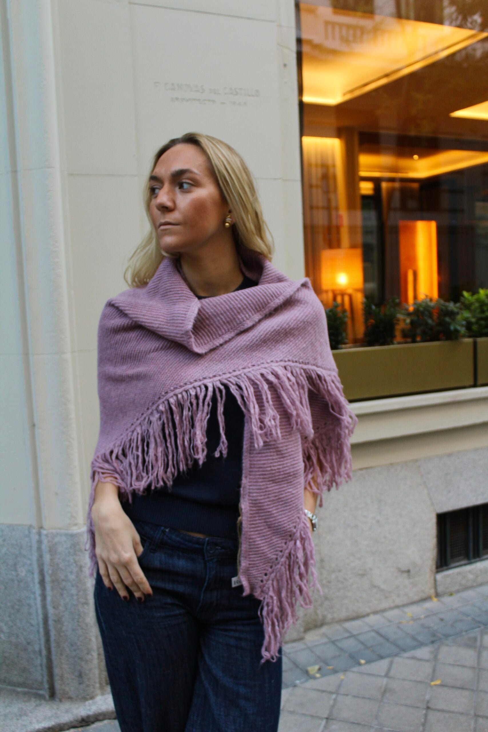 Chal de lana Balmoral - Rosa Malva