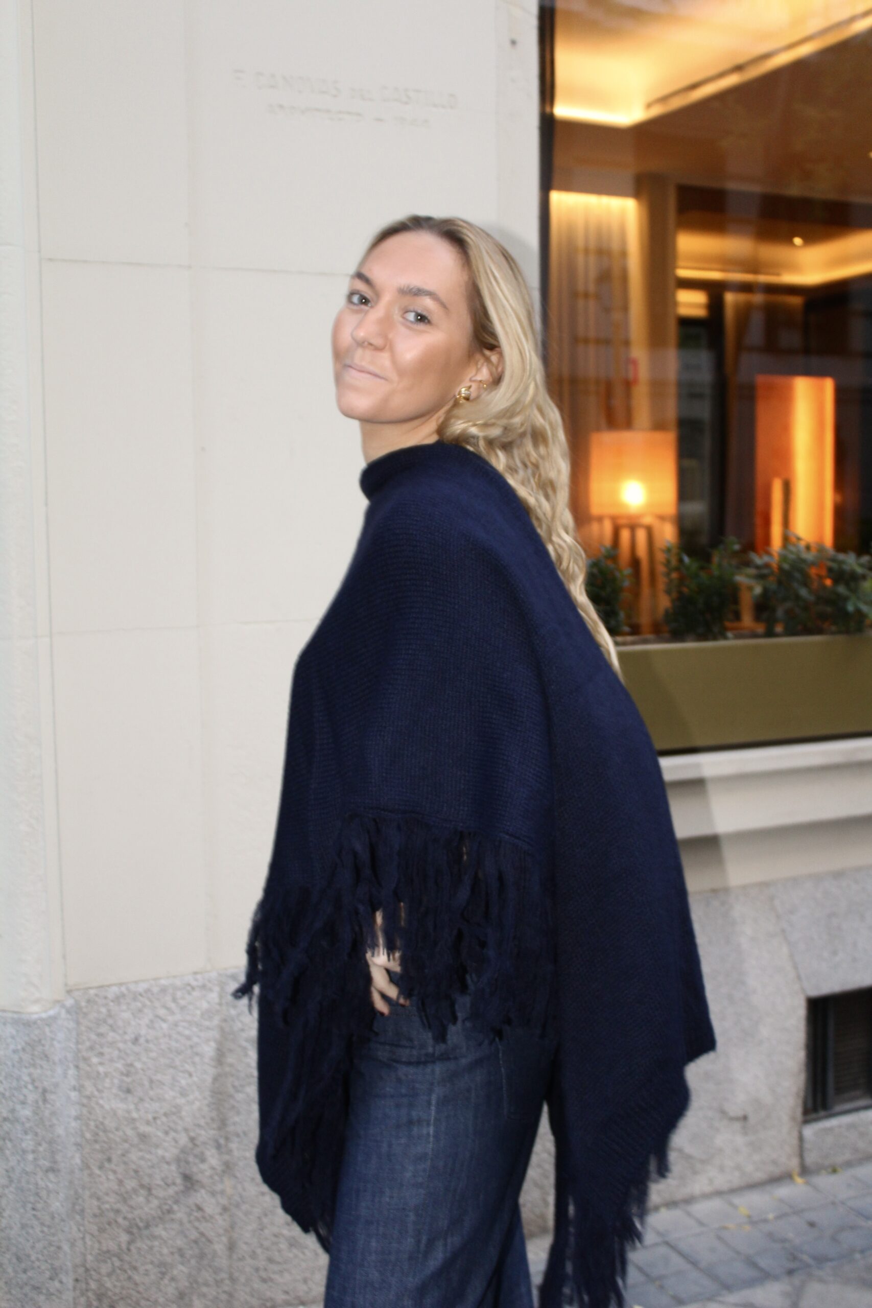 Chal de lana Outlander - Azul Marino