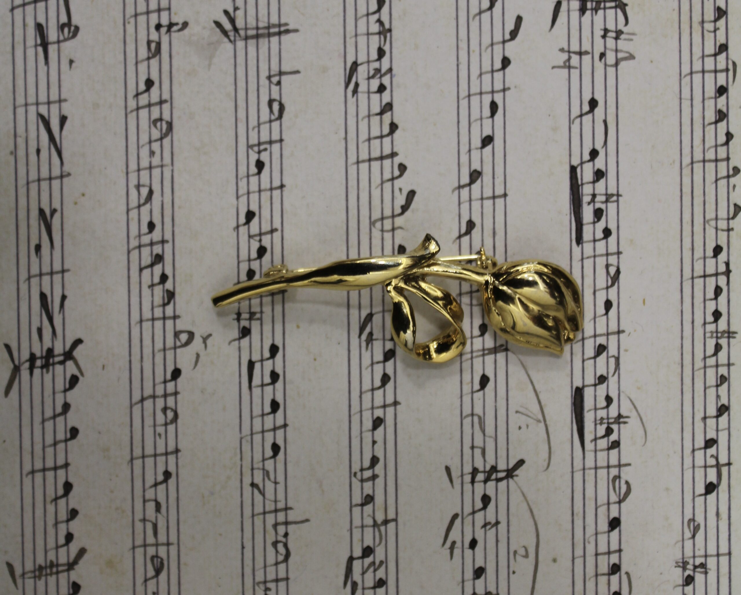 Broche vintage francés flor tulipán 01