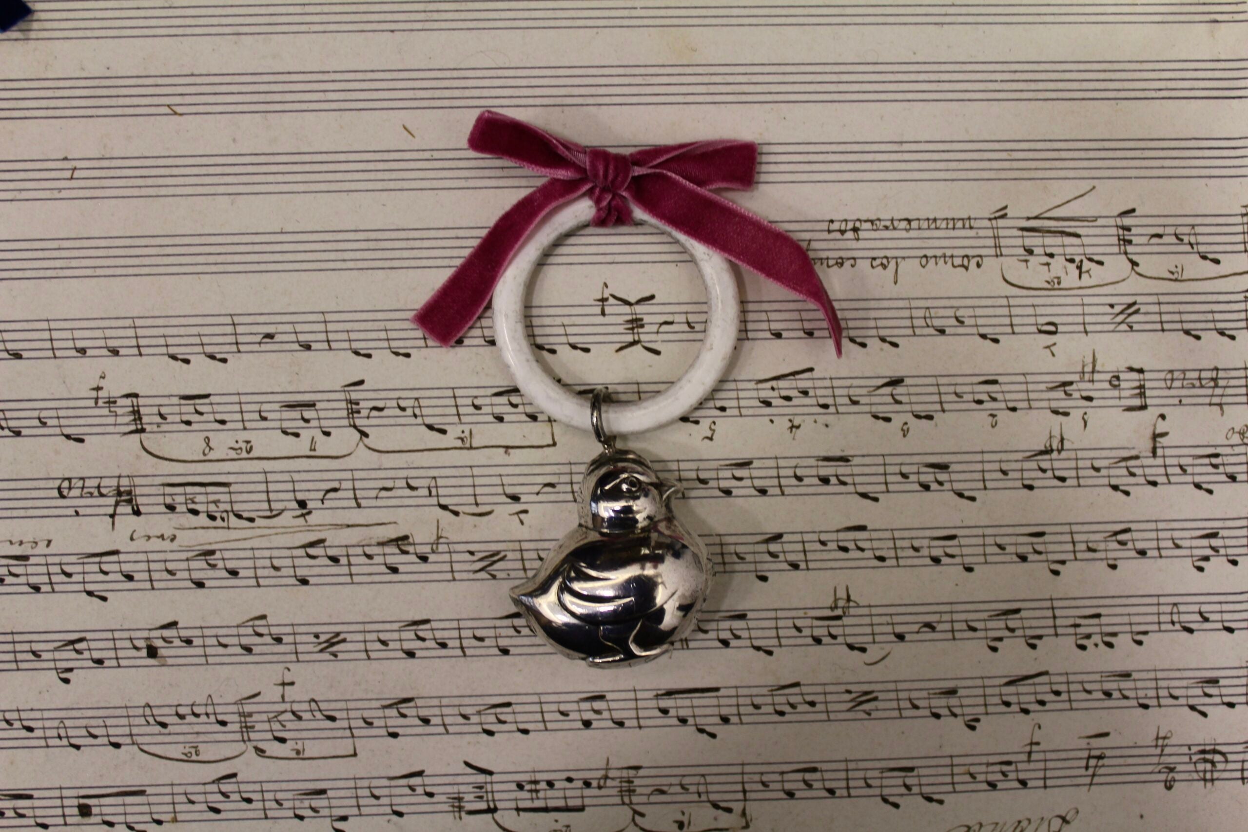 Sonajero vintage de pájaro - Lazo de color personalizable